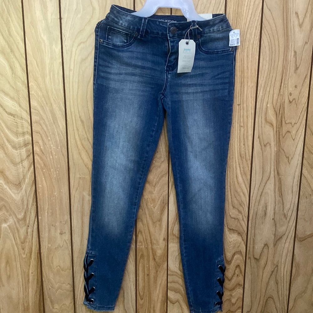 Blue mid rise jeans